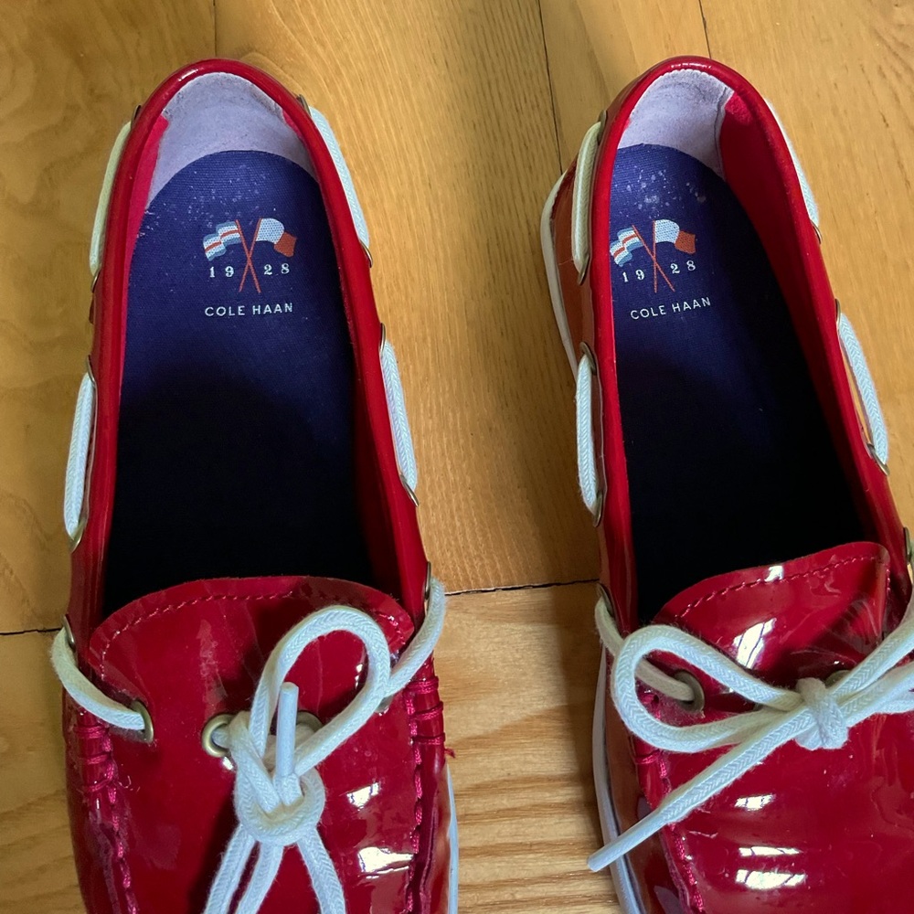 Cole Haan Red Moccasins with Nautical Style